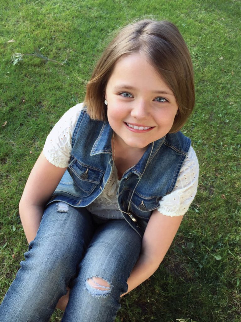 Kyah Allen, 9, is very happy to have finished second in the recent Fresh B.C. Talent Quest finals held in Penticton.  (Photo supplied)