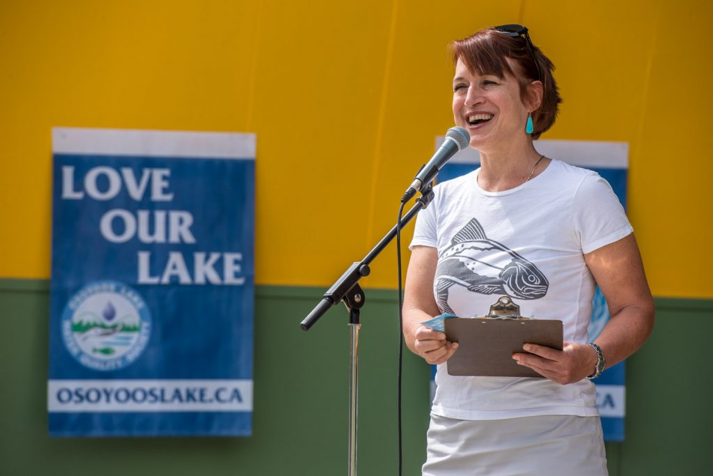 Anna Warwick Sears, executive director of the Okanagan Basin Water Board, was keynote speaker at Osoyoos Lake Appreciation Day on Saturday. (Richard McGuire photo)