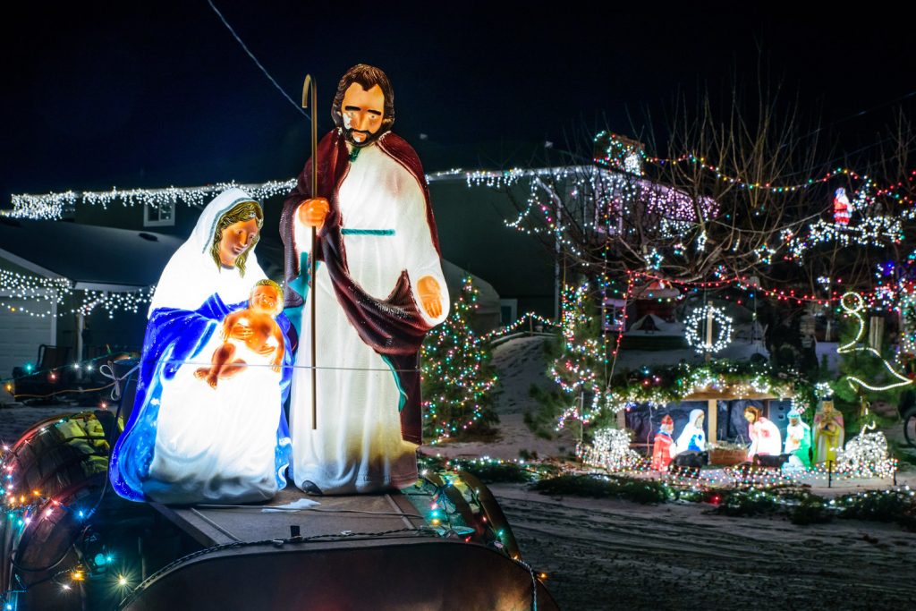 As in previous years, the Jim Liebel house on the East Bench at 25th Street and 52nd Avenue has the most extensive display of lights and decorations. (Richard McGuire photo)
