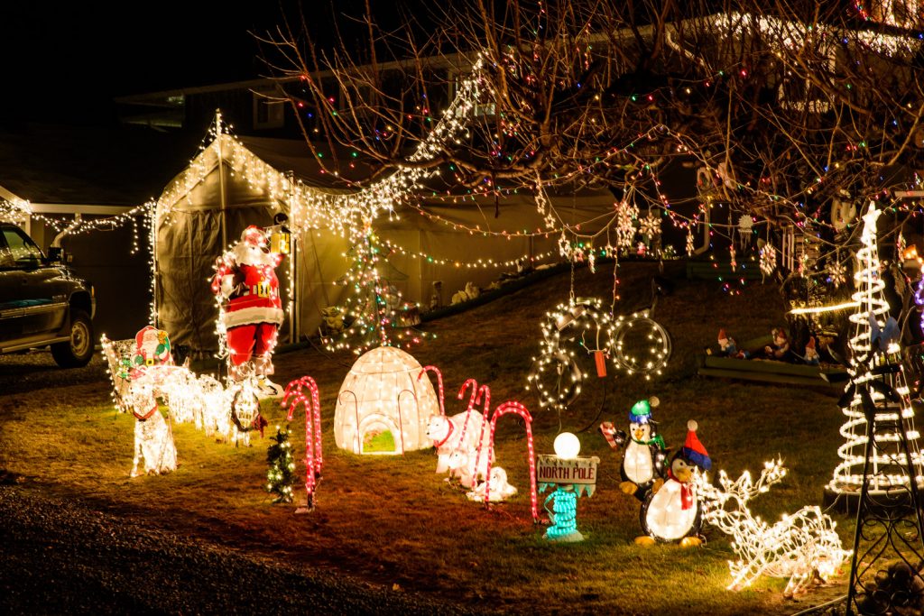 When Mat Hassen runs out of space at his own house at 3204 Lobelia Drive, he puts his decorations on the neighbours' lawns. (Richard McGuire photo)