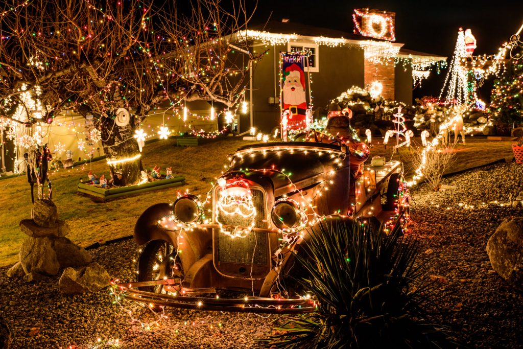 When Mat Hassen runs out of space at his own house at 3204 Lobelia Drive, he puts his decorations on the neighbours' lawns. (Richard McGuire photo)