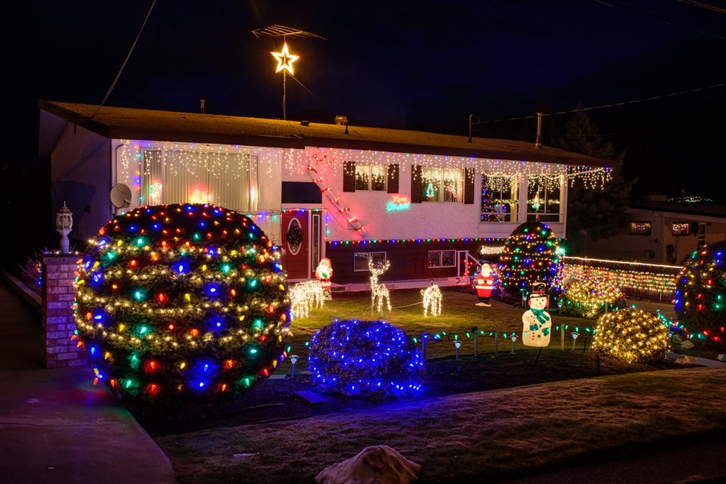 As in previous years, the Jim Liebel house on the East Bench at 25th Street and 52nd Avenue has the most extensive display of lights and decorations. (Richard McGuire photo)