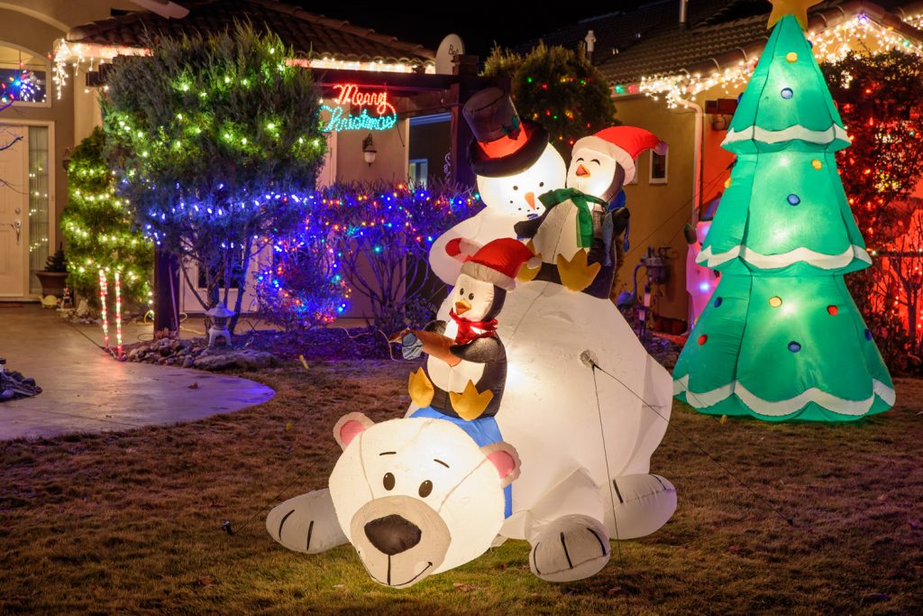 As in previous years, the Jim Liebel house on the East Bench at 25th Street and 52nd Avenue has the most extensive display of lights and decorations. (Richard McGuire photo)
