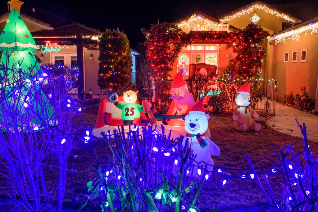As in previous years, the Jim Liebel house on the East Bench at 25th Street and 52nd Avenue has the most extensive display of lights and decorations. (Richard McGuire photo)