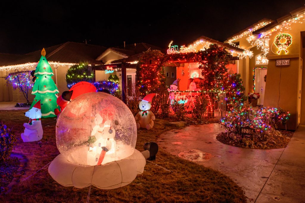 Mike Cudmore at 8308 Kingfisher Drive goes all out for Halloween, but he also enjoys his Christmas decorations. (Richard McGuire photo)