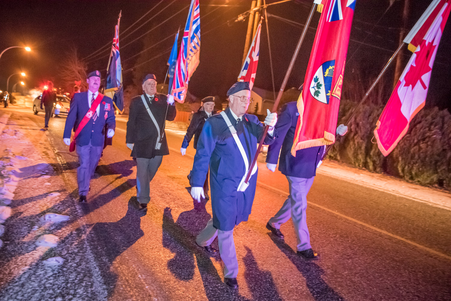 As always, members of the Royal Canadian Legion led the parade, right behind the RCMP car. (Richard McGuire photo)
