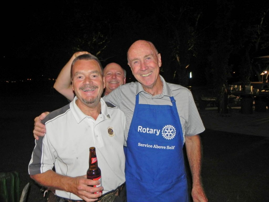 Rotarians Brian Rawlings, Doug Matthews and John Robertson enjoy themselves. (Gordon MacIvor photo)