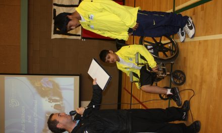 OSOYOOS SCHOOL KIDS GET HISTORY LESSON ABOUT HANSEN’S MAN IN MOTION WORLD TOUR 25 YEARS AGO