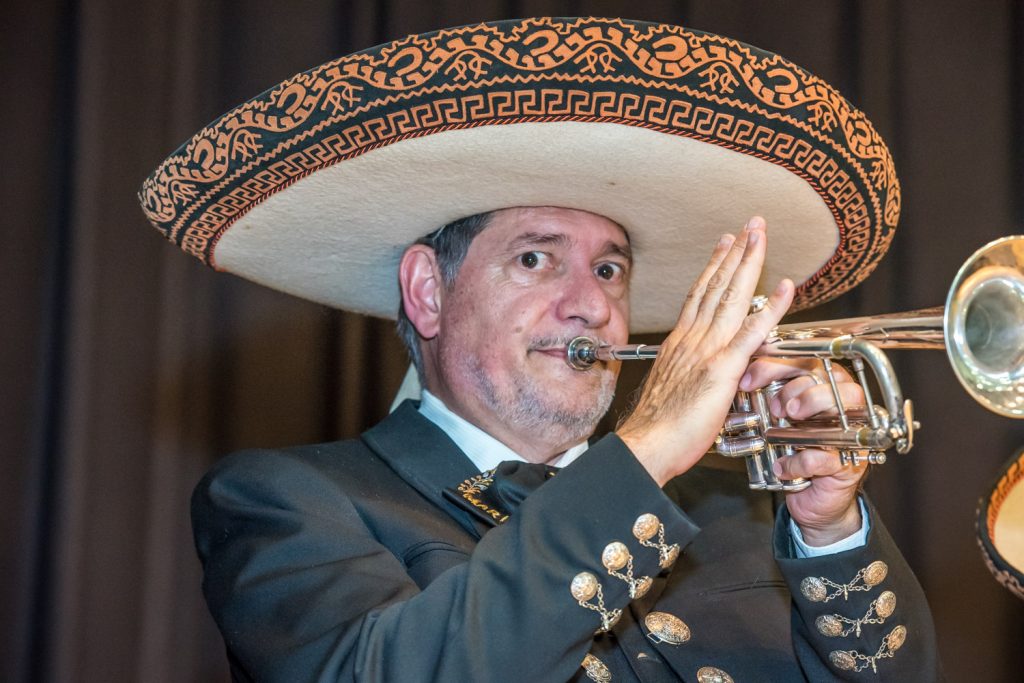 Mariachi del Sol, which, bills itself as Canada's best mariachi band, entertained Mexican workers and local residents during Mexican Appreciation Day at the Sonora Community Centre. (Richard McGuire photo)
