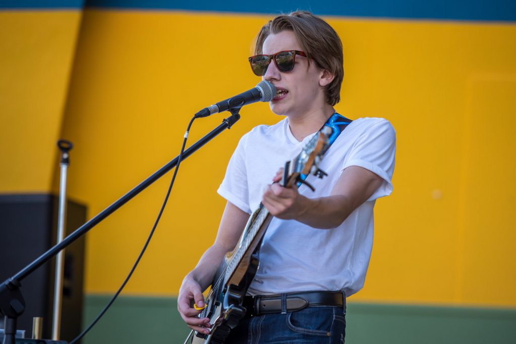 Beamer Wigley, a 13-year-old rising country musician, performed Friday, Aug. 12 at Osoyoos Music in the Park. He played a mix of old classic country and newer songs. Music in the Park takes place every Friday at 6:30 p.m. at Gyro Park until the end of August and concerts are free. See our video story about Music in the Park at OsoyoosTimes.com. (Richard McGuire photo)