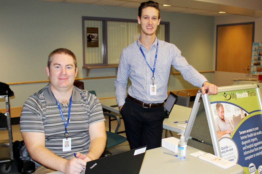 Adam Smith (left) and Drew Dawson, Clinical Informatics Analysts, have been enrolling patients at hospitals throughout Interior Health.. (Contributed photo)