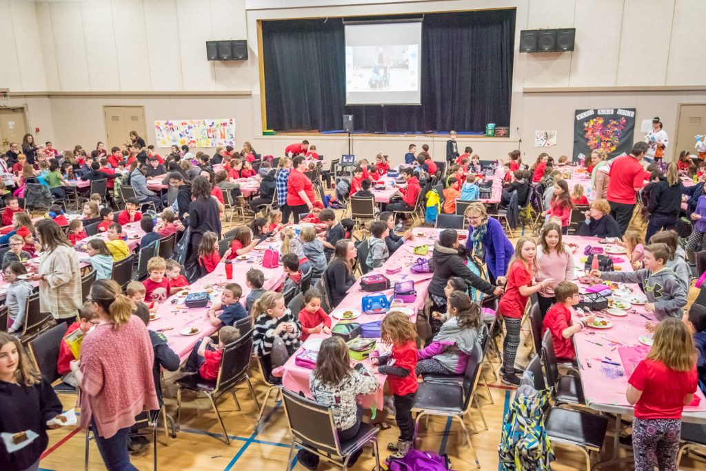 The gym at the Sonora Community Centre was packed for a lunch and rally to conclude 21 Days of Kindness at Osoyoos Elementary School last Thursday. (Richard McGuire photo)