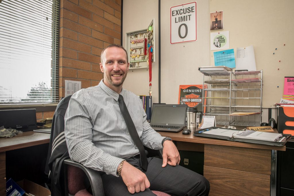 Lyle Chapman recently started work as the new vice principal at Osoyoos Secondary School. He comes from an 18-year teaching background in Salmon Arm, where he has done career and guidance counselling, taught athletics and fitness as well as some teaching of social studies, English, math and science. He replaces Shannon Miller, who has become the principal at Cawston Primary School. (Richard McGuire photo)