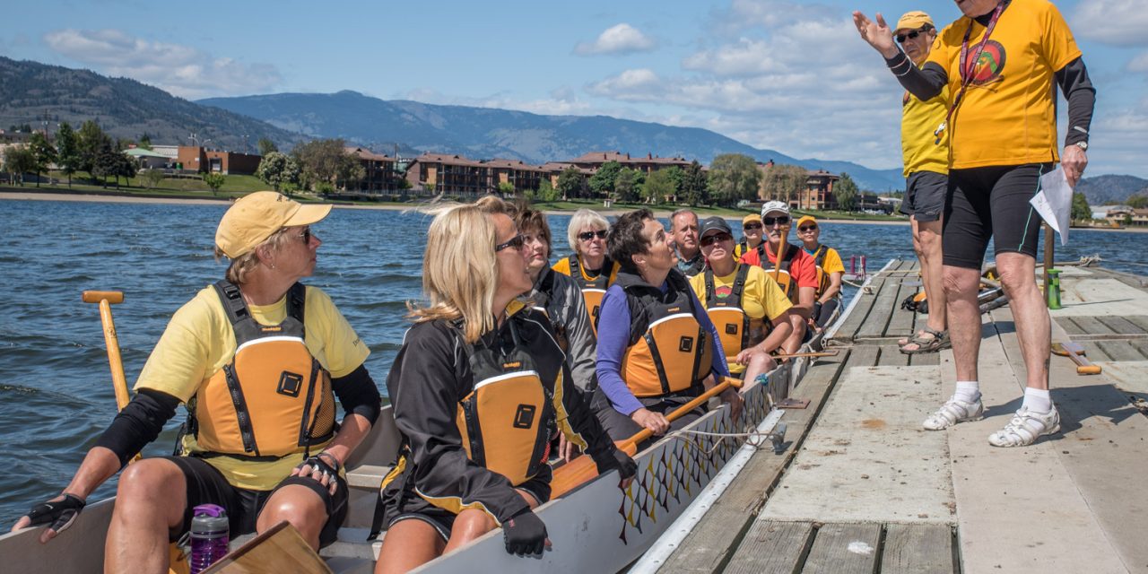 Newbie paddlers try out dragon boats at Osoyoos Lake Paddling Club open house
