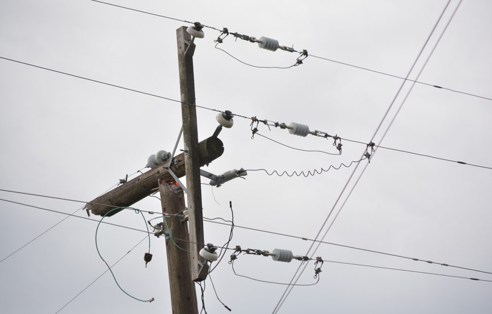Pole sheared in mystery fire