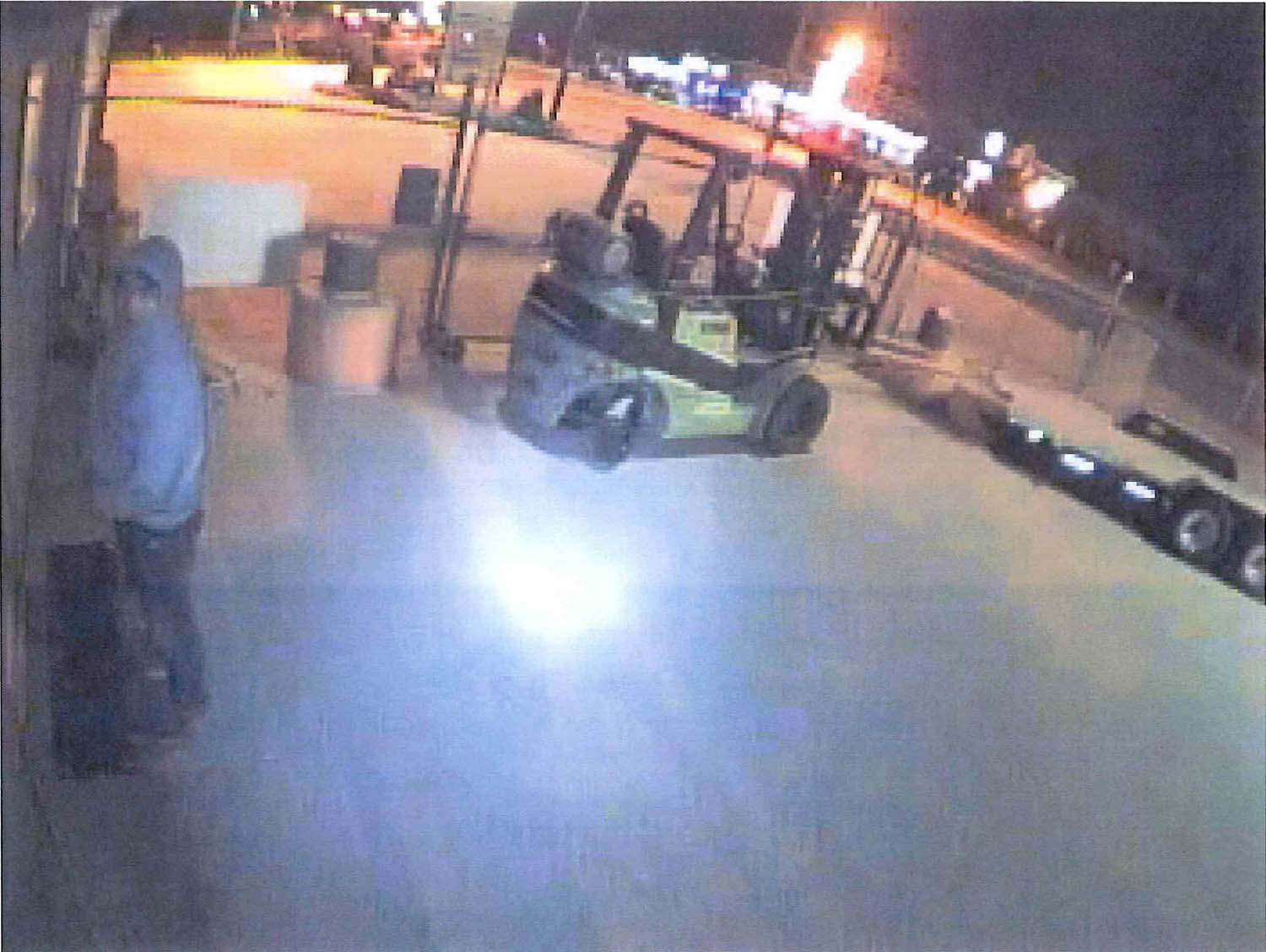 Video surveillance cameras show a suspect breaking into Westminster Rentals early on Jan. 3, including this image, which shows a face. Police are examining and enhancing other images taken during the break-in. (Photo supplied)
