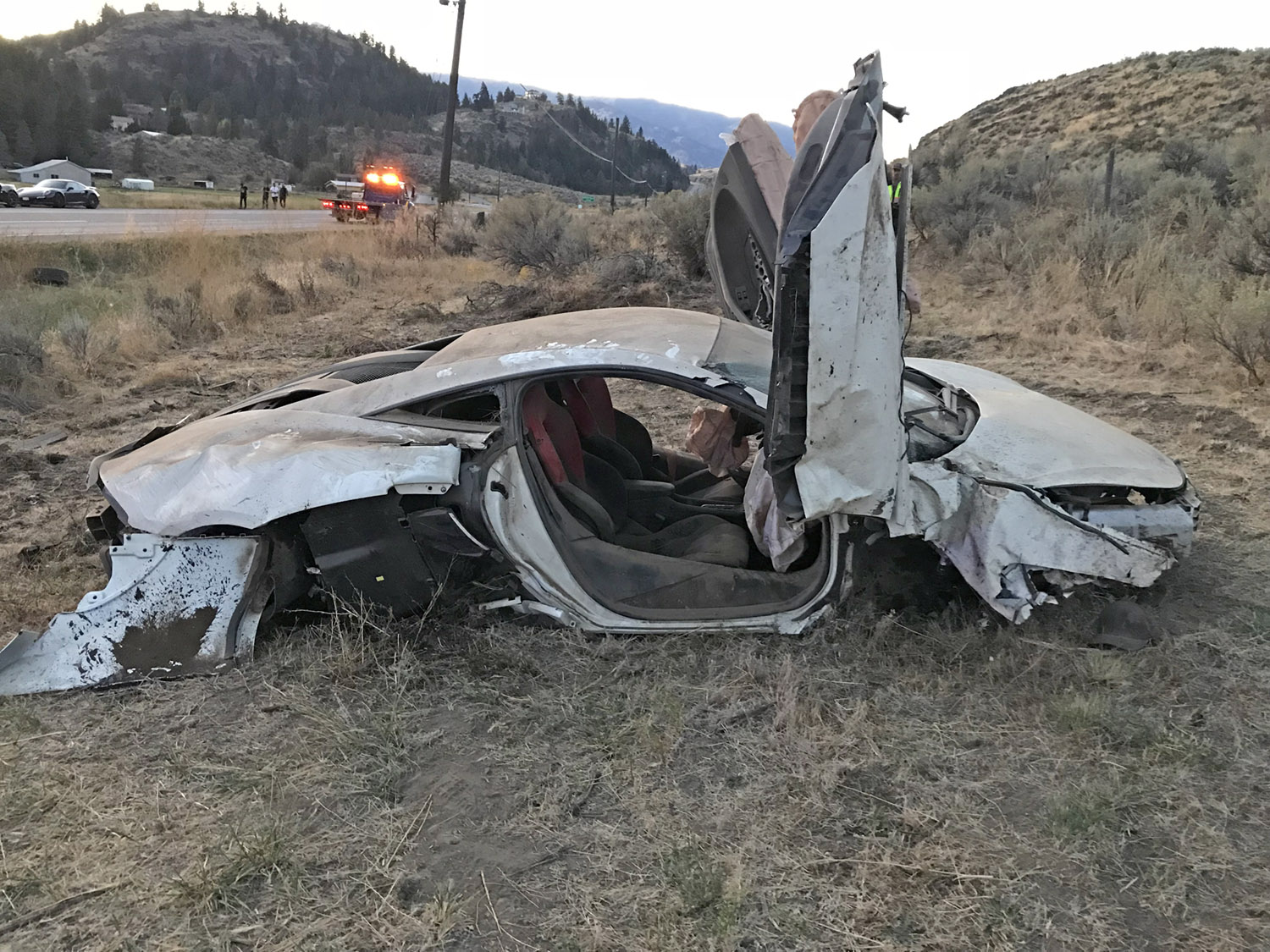 Supercar demolished in speed-related crash west of Osoyoos
