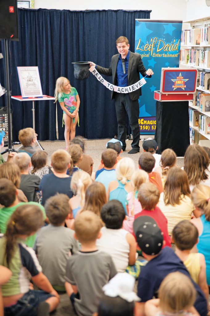 Leif David, a Kelowna magician, will be back at the Osoyoos library branch on Aug. 5 as the finale for the children’s Summer Reading Club. Activities run every Wednesday evening starting July 8 on the theme of “Build It!” (Richard McGuire file photo)
