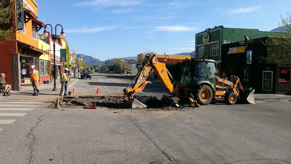 Road work has Main Street through Oliver closed