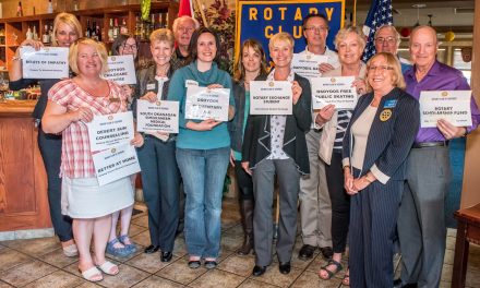 Rotary gives cheques to community causes at joint social event with Chamber