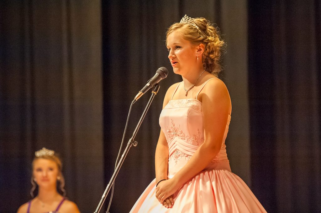 Teagen Aspell responds to her impromptu question. (Richard McGuire photo)