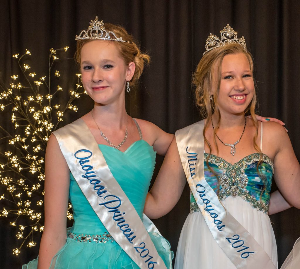 Osoyoos Princess Laura Devries and Miss Osoyoos Emmaleigh Diwell will be the last members of the Osoyoos Royalty. The program is being rebranded as the Osoyoos Ambassador Program, going in the same direction as many other communities. Kara Burton, who took over in December as program co-ordinator, says it’s still the same program, but with a more modern type of name. (Richard McGuire photo)