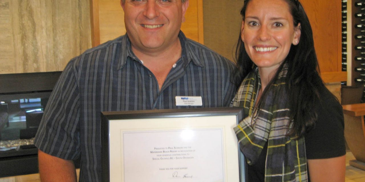 Special Olympics honours Watermark Beach Resort for its support