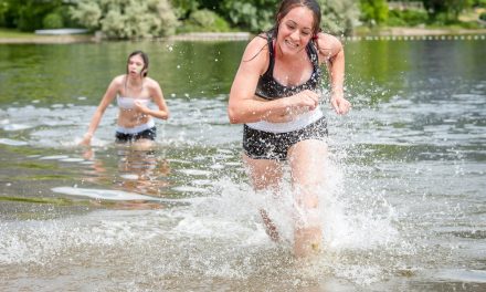 Osoyoos Secondary School students enjoy Storm the Wall relay race