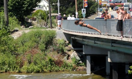 LOCAL GRANDMOTHER WORRIED YOUNGSTERS JUMPING OFF BRIDGE IS GOING TO RESULT IN TRAGEDY