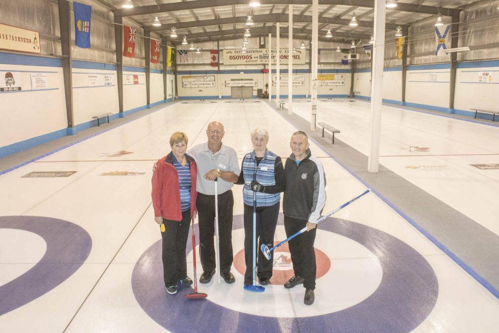 Winning the 2016 Osoyoos Mixed Summer Bonspiel was the team led by Paul Dunkin. Pictured from the left to right are Pat Wycherley, Don Steinbart, Janet Dunkin and Paul Dunkin. (Dan Walton photo)