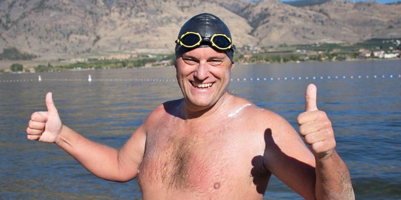Swimmer navigates waters, border from Oroville to Osoyoos