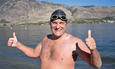 Swimmer navigates waters, border from Oroville to Osoyoos
