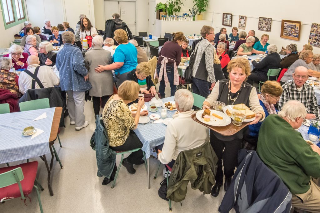 The Snowflake Tea at Osoyoos United Church on Saturday afternoon was a busy place as in past years. This was the 35th year for the event organized as a community fundraiser by the ladies of the Sunshine Circle. (Richard McGuire photo)