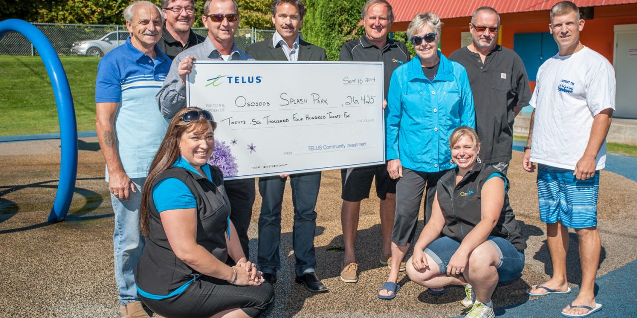 Telus makes $26,425 donation for Osoyoos Splash Park