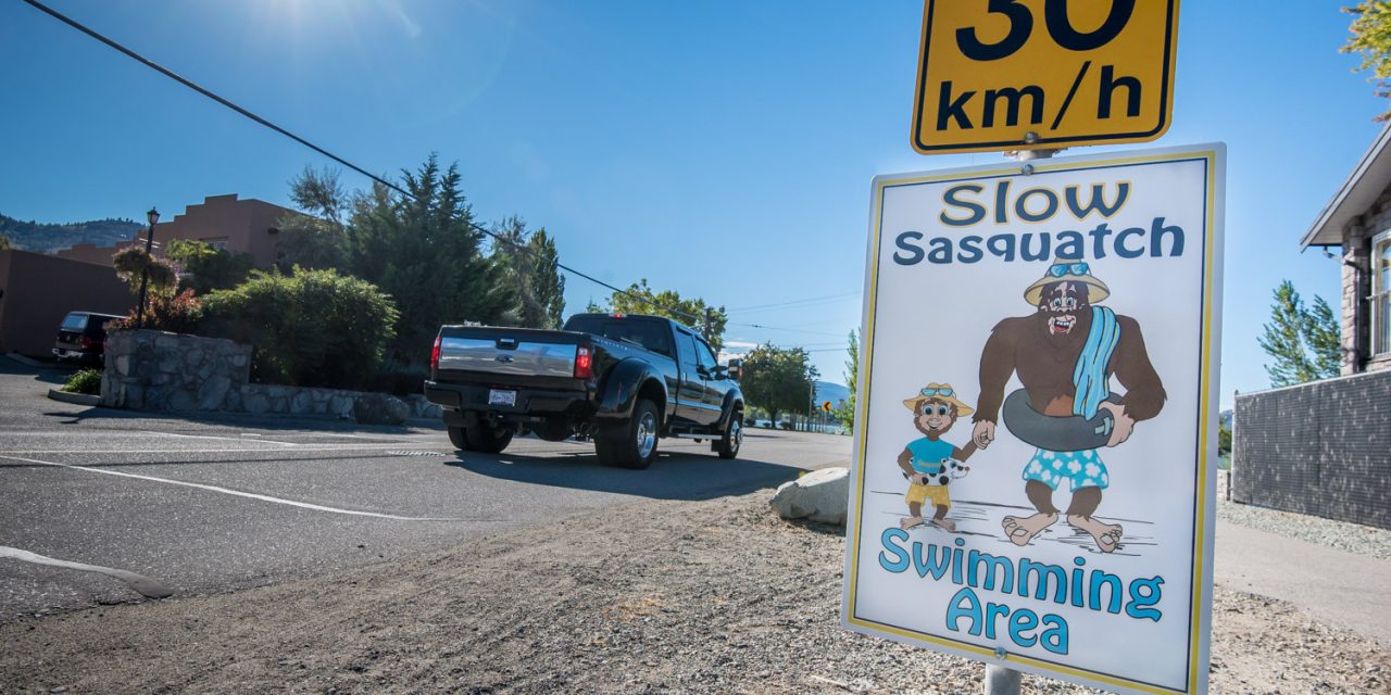Town enlists sasquatches to try to slow traffic