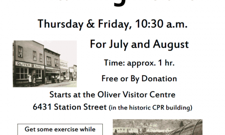 Oliver Historical Walking Tour Friday morning