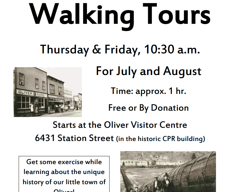 Oliver Historical Walking Tour Friday morning