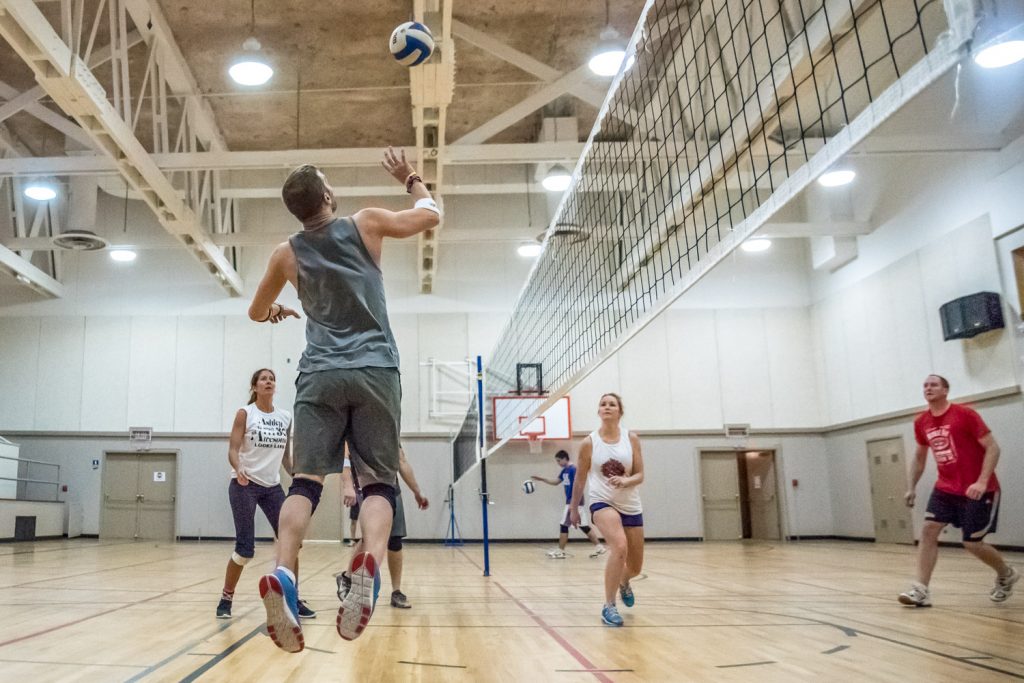 Tyler Fecyk, of Hogan's Heroes, leaps for a high ball. (Richard McGuire photo)