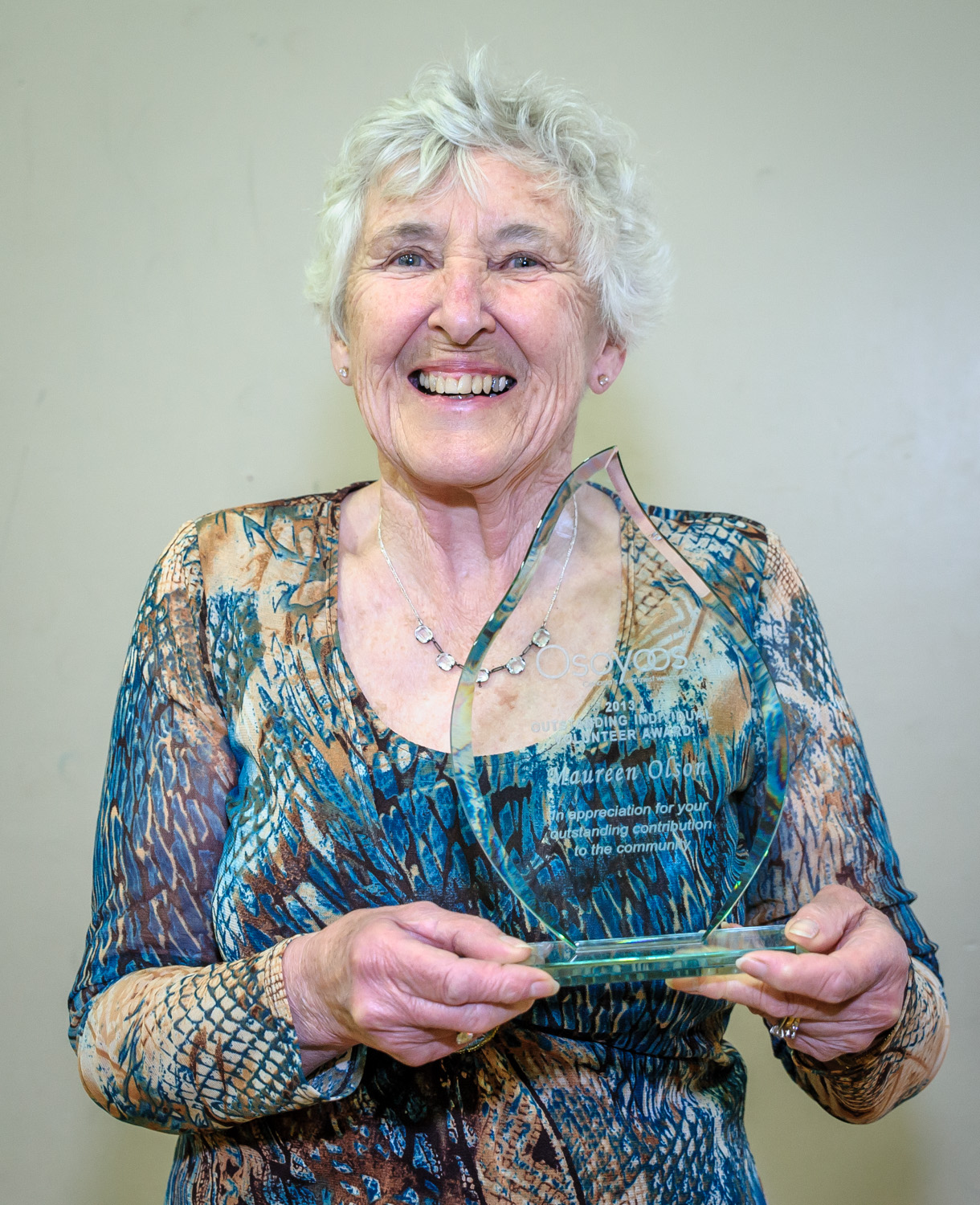 Maureen Olson received the award for Outstanding Individual Volunteer. Olson has been volunteering almost her entire life, and especially in the last 20 years since her retirement. Among the many groups and projects she works with, she is a facilitator for the Parkinson's Support Group. (Richard McGuire photo)