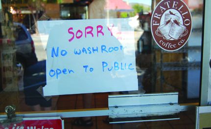 TOWN TO PROVIDE RELIEF TO WASHROOM SEEKERS
