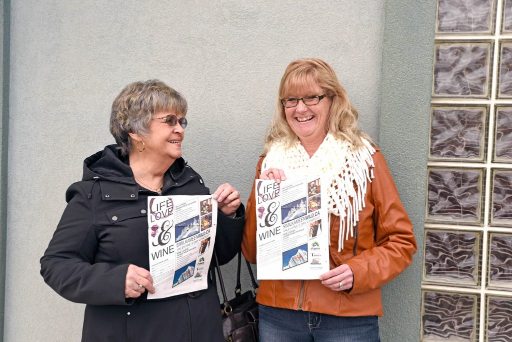 Karen Cummings (left) and Colleen Stangl, both from Osoyoos, were the lucky winners in the Live & Love Valentine’s Day contest sponsored by the Osoyoos Times and Similkameen Wild Resort. Stangl won a Ski Lovers Grand Prize Package, while Cummings won a Wine Lovers Grand Prize Package. Both packages include lodging and good food. (Richard McGuire photo)