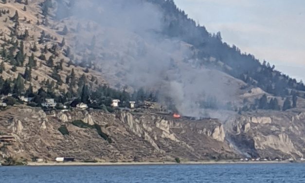 UPDATE: Traffic moving slowly after fire closes Hwy 97