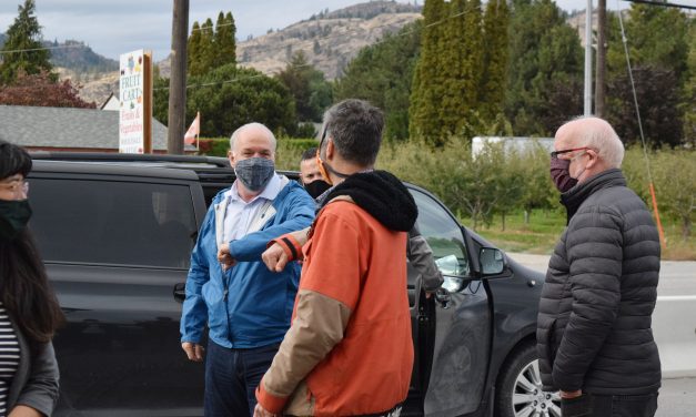 Horgan campaign makes whistle stop in Oliver