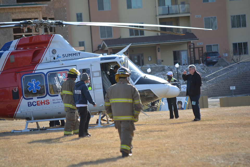 Firefighters assist air ambulance