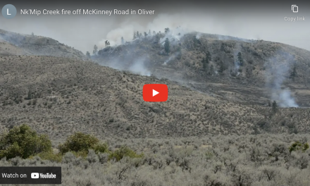 Air support continues to pummel fire east of Oliver
