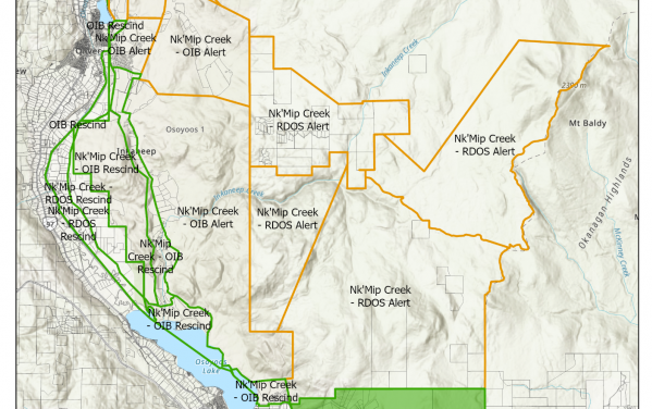 Evacuation alert rescinded for RDOS Area A