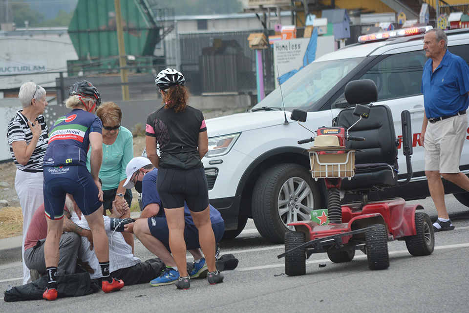 Mobility scooter, SUV collide