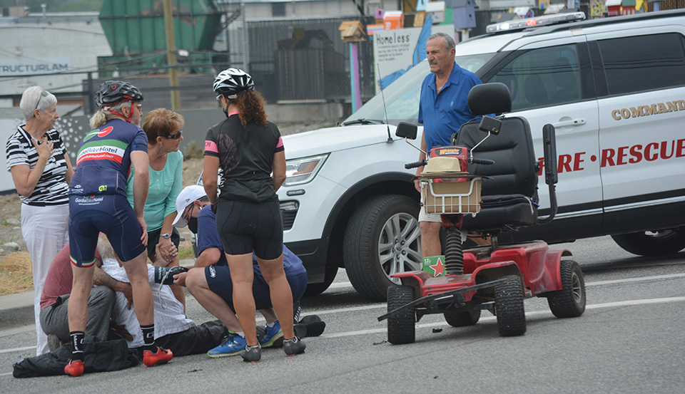 Senior reportedly struck in downtown Oliver