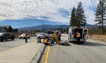 Cyclist airlifted to hospital but doing well