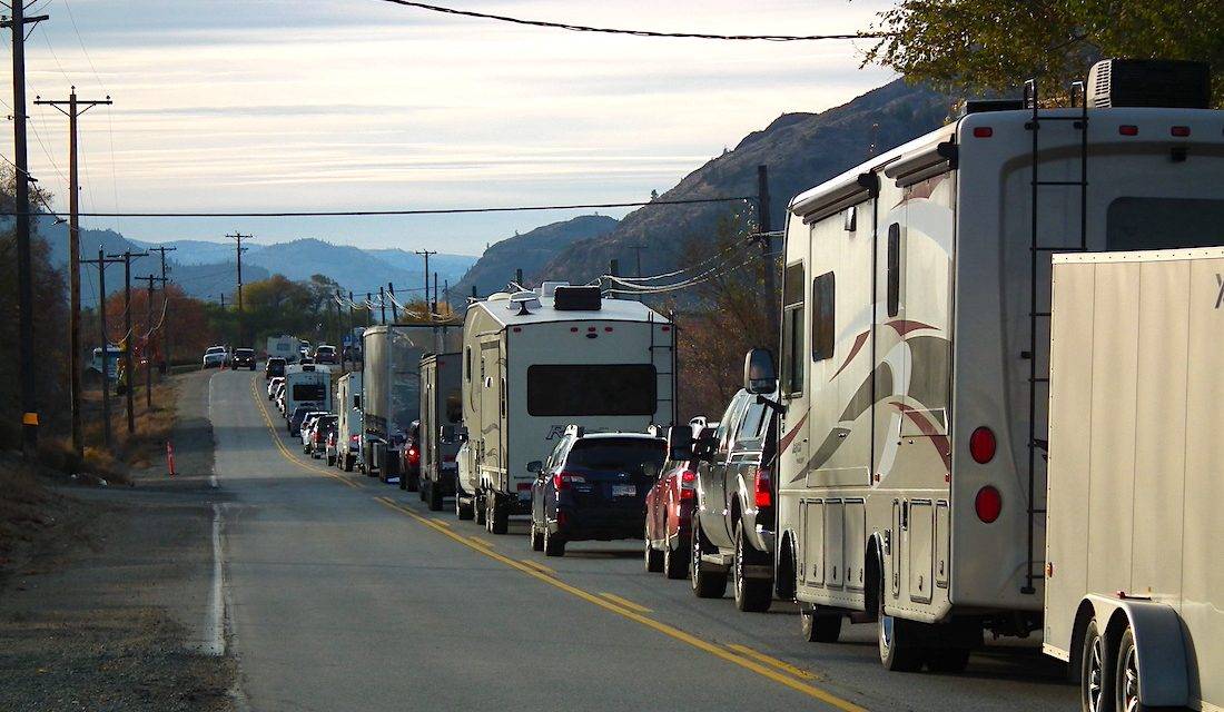 Bumper-to-bumper on Hwy. 97 as the U.S. border reopens